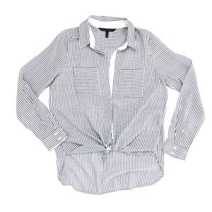 White House Black Market Long Sleeve Striped Shirt